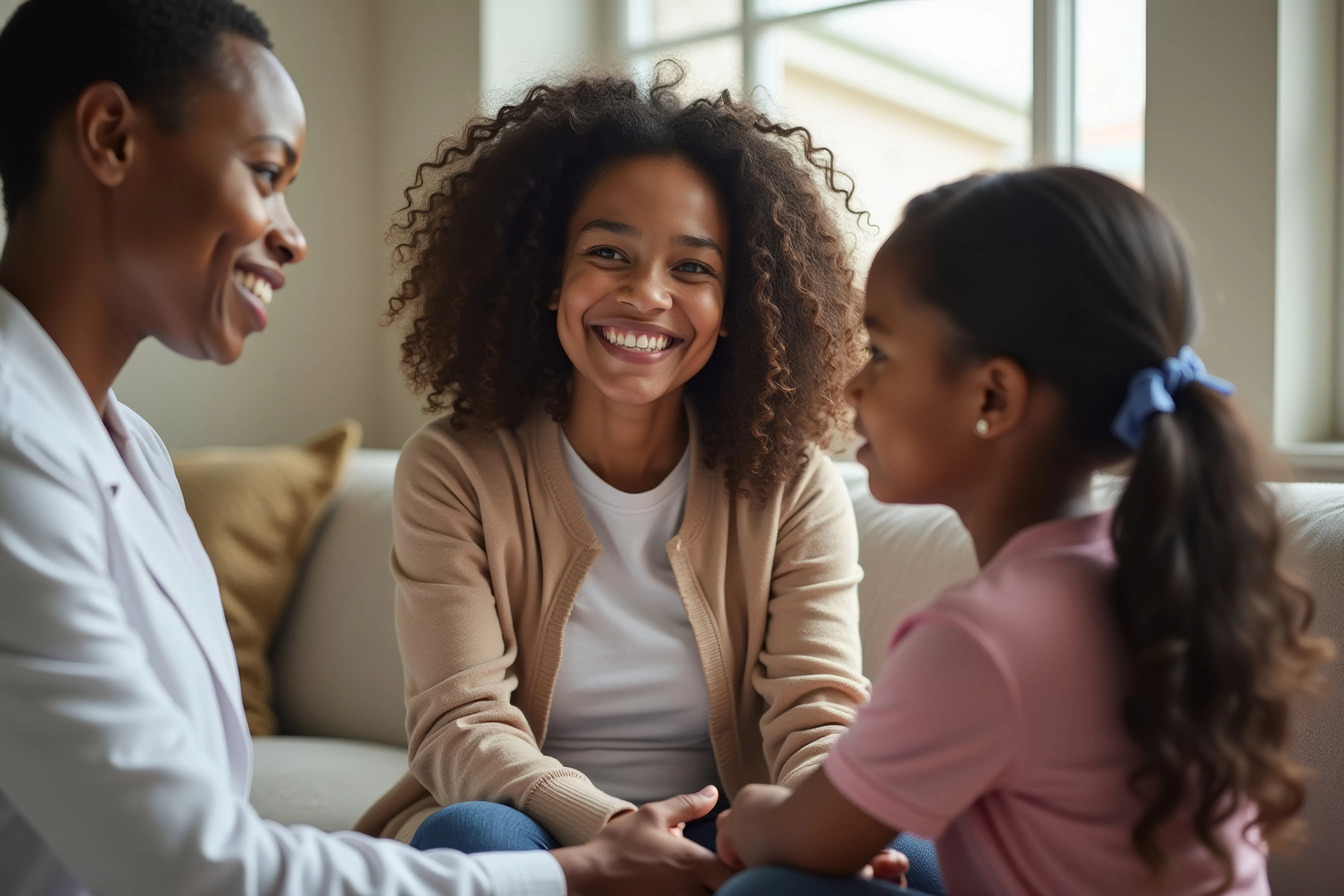 Parent and child in supportive therapy session